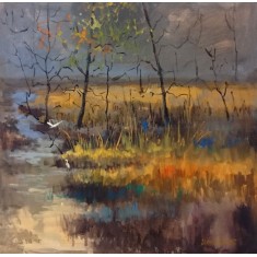 Tahir Bilal Ummi, 18 x 18 Inch, Oil on Canvas, Landscape Painting, AC-TBL-095